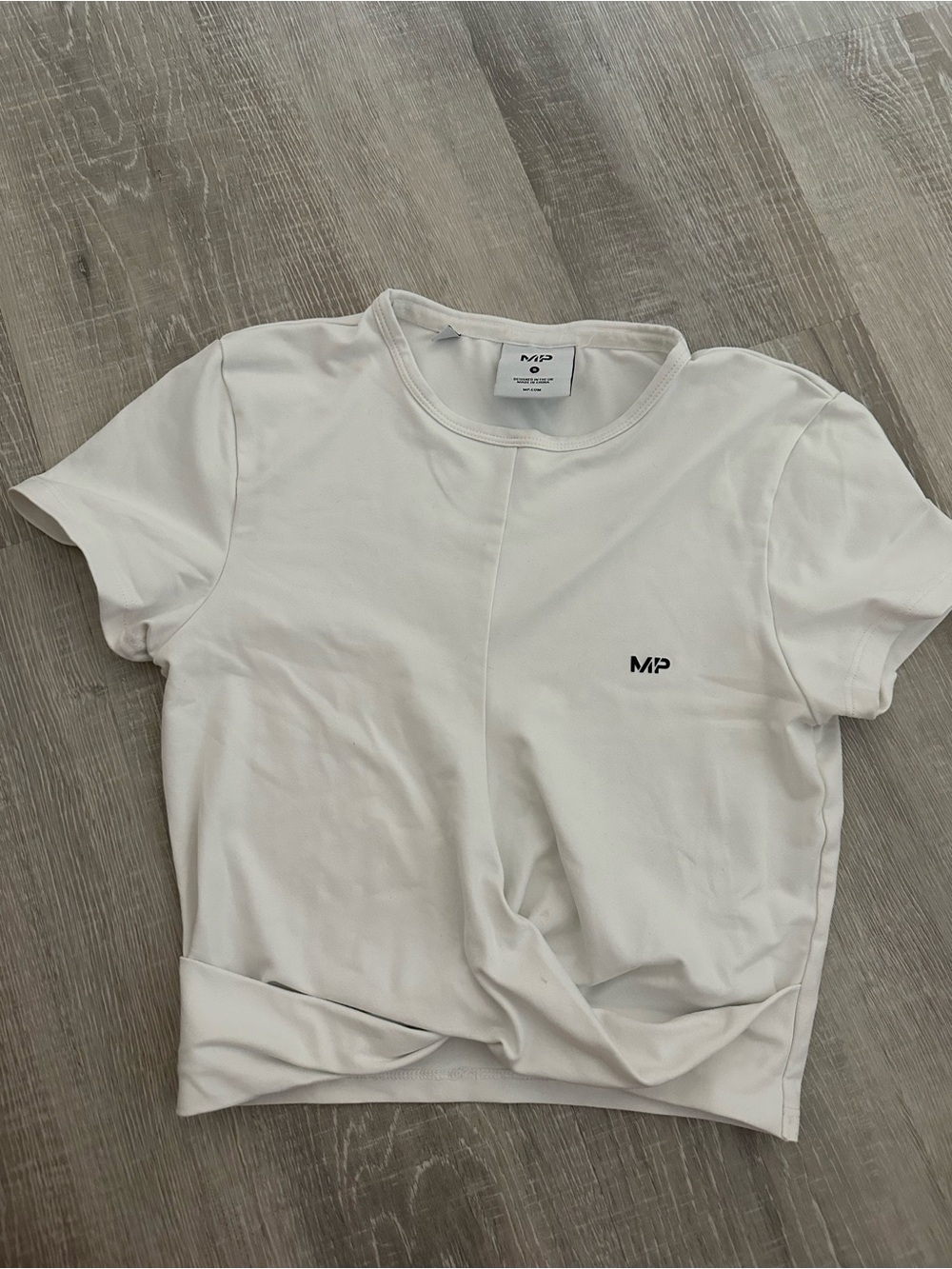 MP Essentials White Twist-Hem Crop Tee
